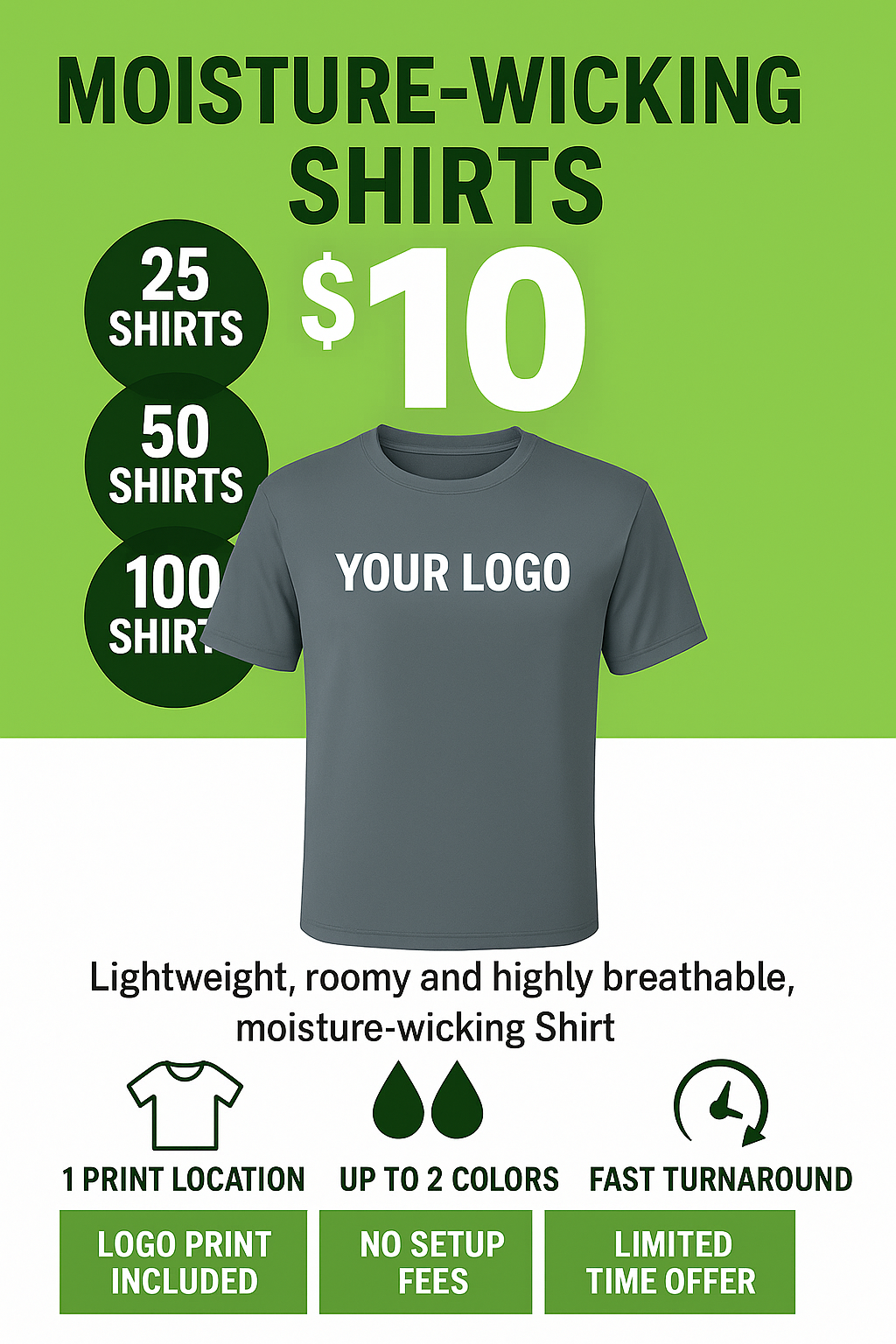 Custom Moisture-Wicking Shirts | Perfect for Camps & Events